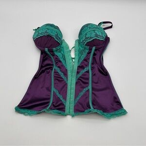 Native Intimates Purple and Green Lace Bustier Corset
